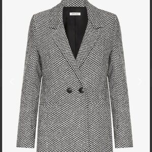 Anine Bing Monochrome Herringbone Blazer